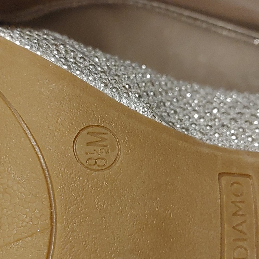 Andiamo Elegant Silver Glitter 4 Inch Heels Women's Size 8.5 Medium Event Ready - Picture 7 of 7